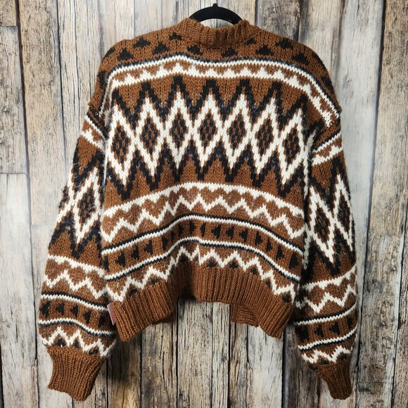 Rock & Roll Denim Aztec Print Cardigan Sweater - L - Picture 9 of 10